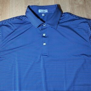 Peter Millar Summer Comfort Golf Polo Blue Stripe